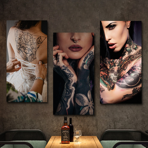 乐邦生活家居淘宝纹身店装饰画刺青工作室恐怖主题酒吧酒店挂画骷颅