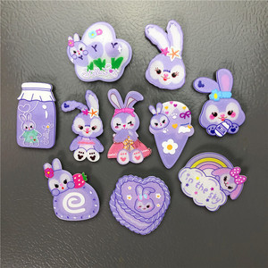 新款紫色小兔子小动物可爱冰箱贴磁贴卡通磁吸吸铁石磁石磁铁贴
