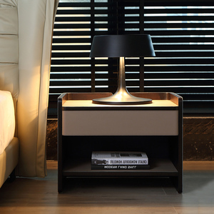 极简轻奢全实木床头柜艺术欧式款2022小众网红风定制简约现代卧室