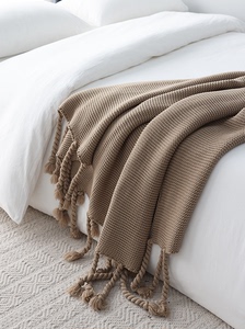 冬季加厚保暖针织毛线盖毯网红毛毯沙发单人午睡装饰毯包邮脏粉色