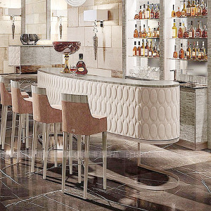 半椭圆吧台 港式吧台桌 轻奢电脑桌 导台 定制早餐桌 意式吧台