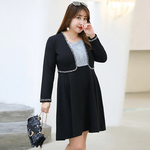 220斤胖mm特大加肥加大码女装冬季新款气质雪花织带连衣裙胸围124