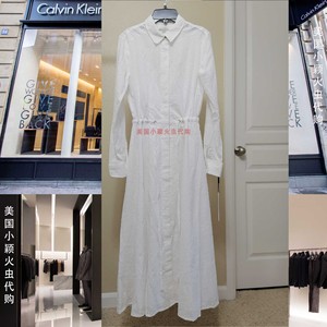 Calvin Klein专柜女装衬衫式内衬吊带连衣长裙Sale-小颖火虫代购