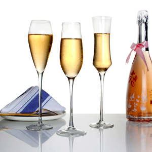 无铅水晶玻璃香槟杯创意斜口气泡酒杯郁金香甜酒杯家用套装高脚杯