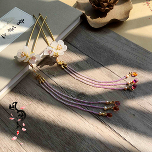 【凤鸣】手工古典古风发钗发簪汉服配饰步摇古装头饰流苏-梅花烙