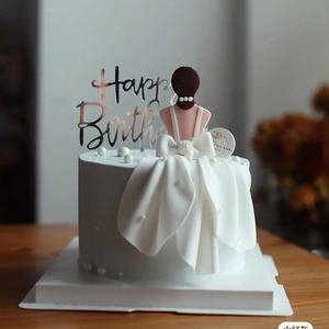 女王女神节蛋糕装饰插牌网红女神背影婚纱三八38母亲节日烘焙插件