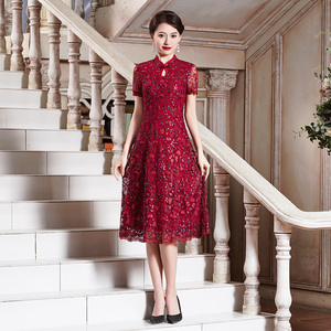洋气减龄重工绣品喜婆婆婚宴装年轻妈妈嫁女儿新娘敬酒礼服平时穿