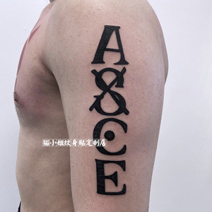 海贼王cos火拳艾斯英文字母纹身贴防水男女持久手指手背手臂仿真