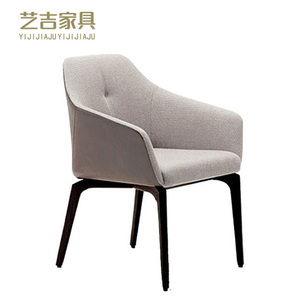 北欧新款时尚皮布单椅简约现代设计师样板房售楼处接待沙发椅定制