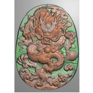 灰度图浮雕精雕图artcam木雕玉雕图电脑雕刻挂件仿古凤龙牌龙图