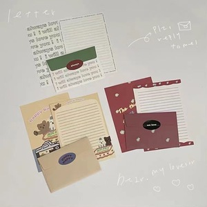 韩国ins风小熊信封信纸贴纸套装可爱浪漫生日祝福卡情书