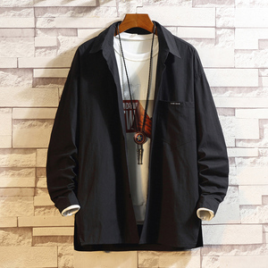 韩商言李现胡一天王浩李明德蔡徐坤同款衬衣秋季日系男士长袖衬衫