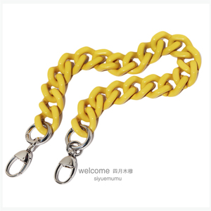 包带2.5CM宽夸张亚力克黄色时尚链条包带提手装饰包链配件包链带