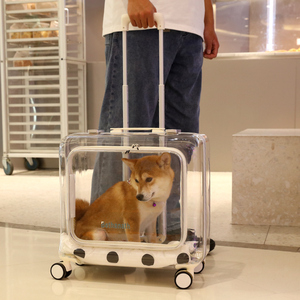 宠物拉杆箱猫包狗狗外出旅行箱便携透明猫咪行李箱手提出行携带箱