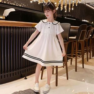 6岁女童新款连衣裙7儿童夏装裙子8学院风时尚娃娃领9小女孩短裙10