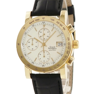 girard perregaux芝柏18k黄金计时男表自动机械gp7000二手表正品