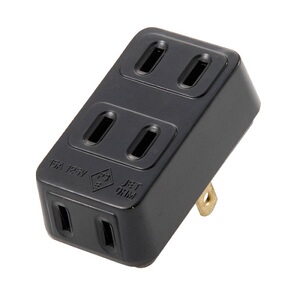 日本ohm电源插座 转换插座微型插座 旅行插座 日规2pin 3口黑色