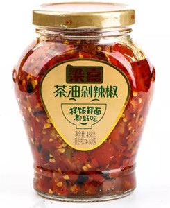 12瓶包邮 梁嘉茶油剁辣椒458g玻璃瓶装 湖南浏阳特产剁椒酱下饭菜