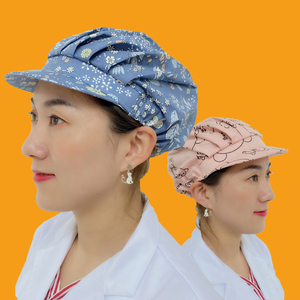 厨房帽做饭炒菜防油烟防掉发卫生帽纯棉家用餐饮烘焙蛋糕工作帽子