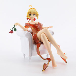 尼禄手办坐姿沙发红saber皇帝浴袍 fgo模型摆件玩具动漫周边礼物