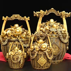纯铜一桶金摆件一桶金元宝聚宝盆存钱罐招财聚财开运旺市工艺礼品