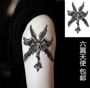 六翼天使纹身贴