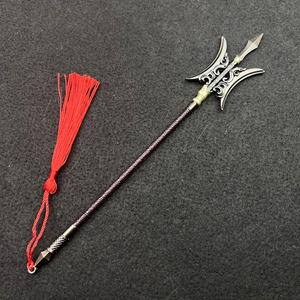 22cm薛仁贵方天画戟合金武器模型摆件兵人玩具配饰摆饰cosplay