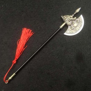 500人付款淘宝水浒传周边英雄兵器黑旋风李逵两柄板斧头金属武器模型