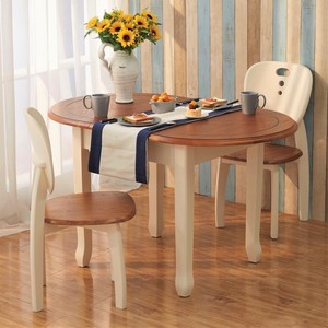 餐桌椅组合可伸缩折叠实木美式地中海多功能饭桌餐台简约休闲家用