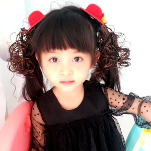 儿童假发女长卷发公主时尚辫子小女孩帽子发夹女童发卡宝宝头饰品