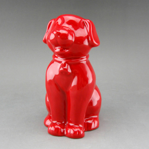 红色狗 陶瓷狗 小狗动物摆件 旺财狗 十二12生肖狗 工艺品狗摆设