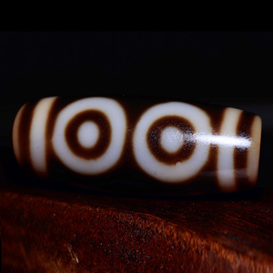 西藏黑金大藏品满朱砂熊猫三眼天珠至纯工艺三眼珠 吊坠 九眼页岩