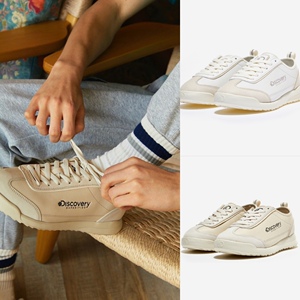 韩国代购discovery发现探索领跑鞋皮面女鞋复古休闲运动鞋跑步鞋