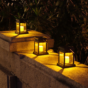 太阳能复古宫灯星星灯蜡烛灯户外庭院灯别墅花园景观装饰LED挂灯