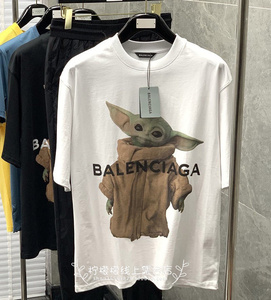 balenciaga 巴黎世家 22新款 外星人尤达宝宝字母logo短袖男t恤女