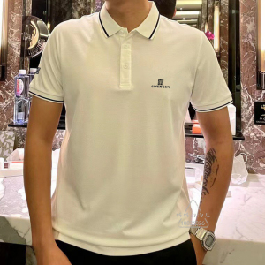 正品givenchy/纪梵希polo衫男 夏季商务珠地棉4g刺绣撞色短袖男装
