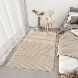 日式地毯卧室床边毯子房间ins风客厅毛绒长条侘寂床前地垫可机洗