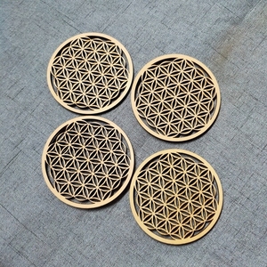 生命之花 om六芒星64面体何鲁斯之眼木质挂件摆件装饰品