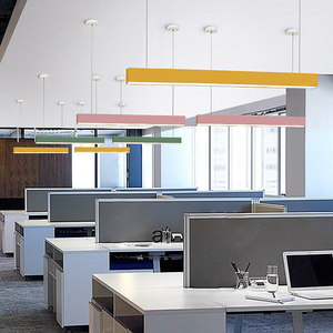 彩色led长条灯办公室吊灯木纹条形灯幼儿园工作室用照明4公分灯具