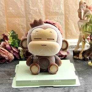 3d立体卡通慕斯蛋糕硅胶模具悠嘻猴生肖猴爱心小熊冰激凌磨具8寸