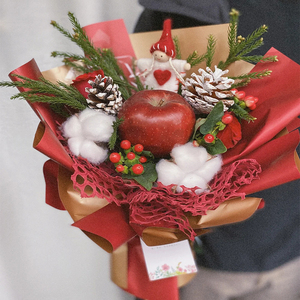 圣诞苹果鲜花花束单只北京朝阳上海徐汇成都同城速递闺蜜礼物惊喜