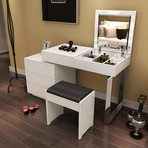 现代简约板式梳妆台小户型卧室化妆桌白色时尚欧式迷你梳妆柜家具