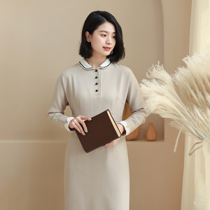 G22D-037【风影闲窗】北京瓷片高端复古文艺设计师原创气质连衣裙