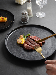 陶瓷西餐盘牛排盘商用西式平盘哑光高颜值意面盘早餐盘家用菜盘子