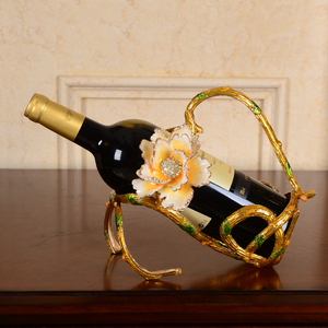 珐琅彩美式红酒架欧式创意酒柜酒具摆件葡萄酒架结婚礼品餐厅酒架
