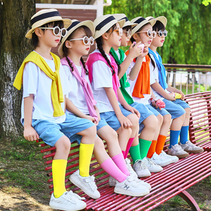 六一儿童演出服装运动会小学生啦啦队表演服幼儿园合唱舞蹈糖果色
