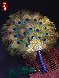 孔雀扇团扇