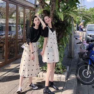 同款不同样闺蜜装韩版闺蜜衣服2人裙子一长一短套装姐妹装夏季