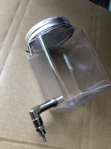 全新升级加长款弯头撞针饮水器喝水壶喝水器宠物鹦鹉520毫升