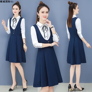 春秋装幼儿园老师园服女教师长袖工作服团购幼师服连衣裙职业装